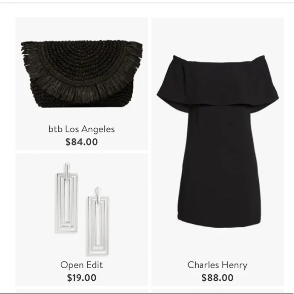 CHARLES HENRY Off the Shoulder Little Black Dress Small - Picture 11 of 11